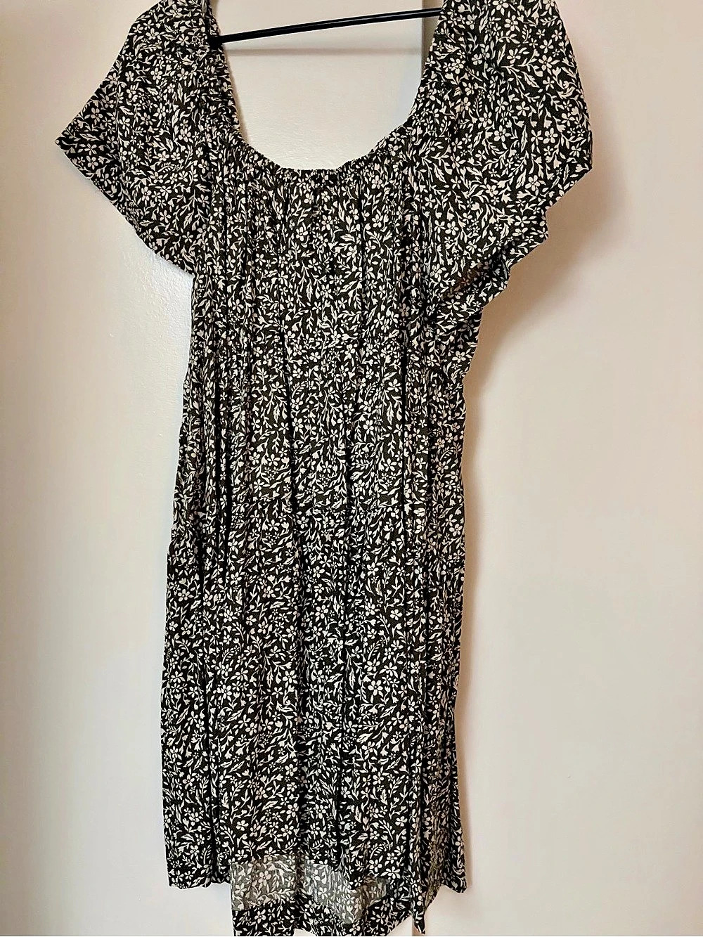 Old Navy Mini Floral Swing Dress Floral Mini Dress in Green & White Size XL NWT